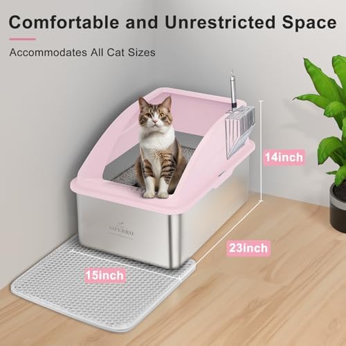 AIPERRO Stainless Steel Litter Box | XXL Deepened 8" Design Metal Cat Box - Image 5