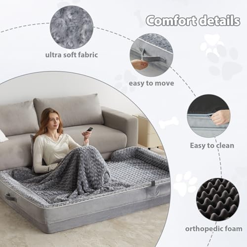 WNPETHOME Orthopedic Washable Human Dog Bed - Image 3