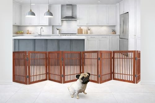 Urnporium Freestanding Wooden Dog Gate Foldable Indoor Pet Gate No Drill - Image 6