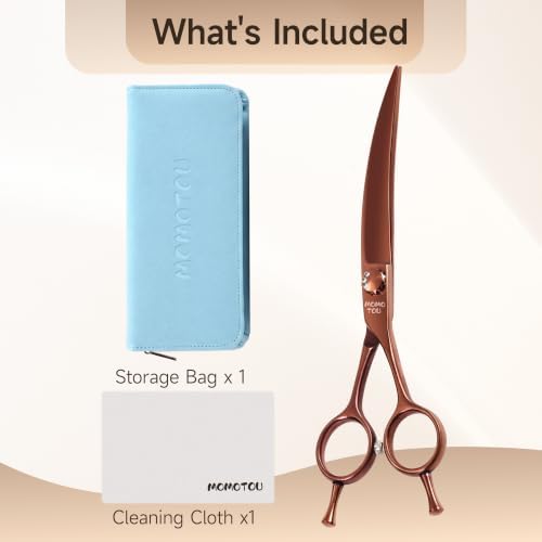 7'' Curved Dog Grooming Scissors, 440C Stainless Steel Bronze Pet Grooming - Image 7