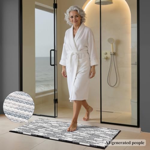 BSICPRO Bathroom Rugs Sets 2 Piece, Modern Bath Mat 20"x47"+20"x32" - Image 3