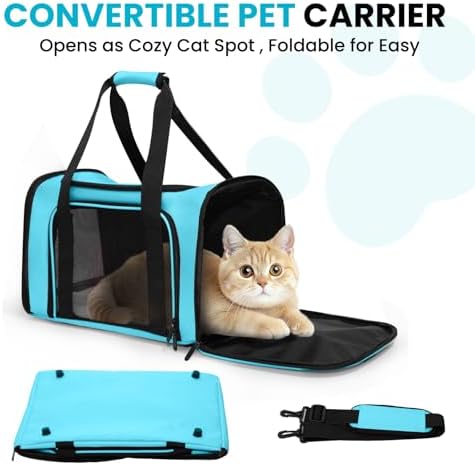 Soft-Sided Cat Carrier 18x11x11 in Expandable Travel Pet Bag 15LBS - Image 6