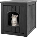 Cat Litter Box Enclosure, Plastic Hidden Litter Box Side Table by WTFGO
