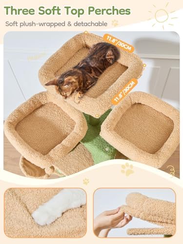 Taoqimiao Tall Cat Tree, 76In XL Cat Tower - Image 4