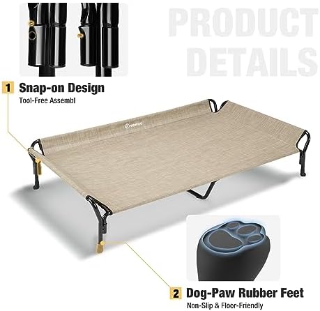 Veehoo Cooling Elevated Dog Bed, Raised Dog Cot - Image 4