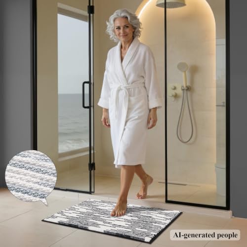 BSICPRO Bathroom Rugs Sets 2 Piece, Modern Bath Mat 20"x32"+16"x24" - Image 3