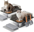 2 Pack Stainless Steel Litter Box by Uupin