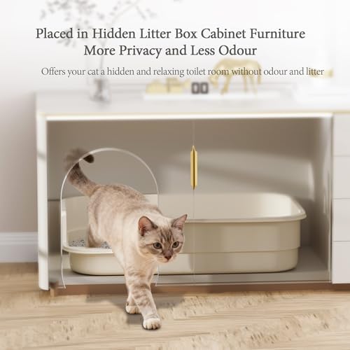 Vealind Extra Large Cat Litter Box High Sided and Low Entry Litter Tray - Image 5