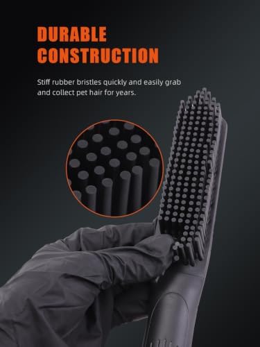 SPTA Pet Hair Brush, Triangular Wedge Tip, Rubber Bristles to Trap and Remove - Image 6