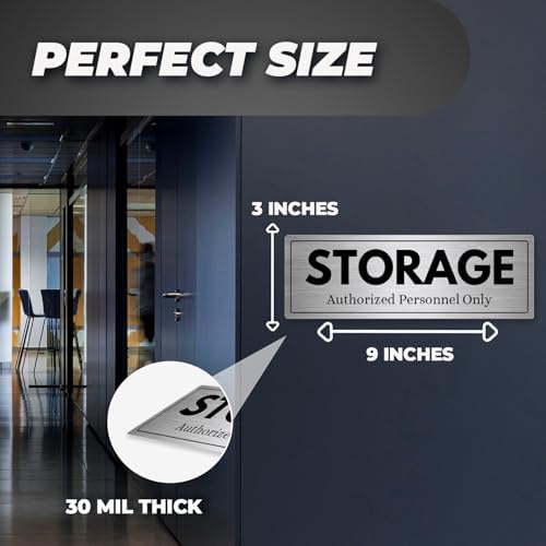 Storage Sign - 3x9 Inch - Aluminum - Stock Room and Supply Closet - Image 3