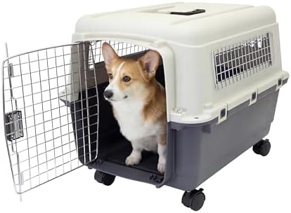 SportPet Airline Compliant MEDIUM 26.5" Travel Dog Kennel-Durable Plastic by SportPetDesigns