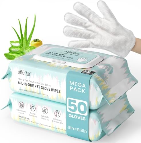 IMMHABI Hypoallergenic Pet Glove Wipes by IMMHABI