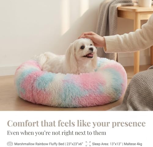 nononfish Cozy Donut Pet Bed, Soft Calming Dog Bed - Image 2