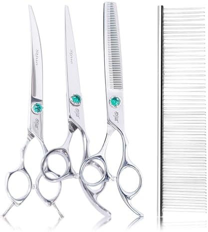 Dog Grooming Scissors Set 4 in 1 Professional Pet Shears Made Of Japanese by PetGroomingScissors