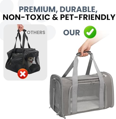 Soft-Sided Cat Carrier 18x11x11 in Expandable Travel Pet Bag 15LBS - Image 5