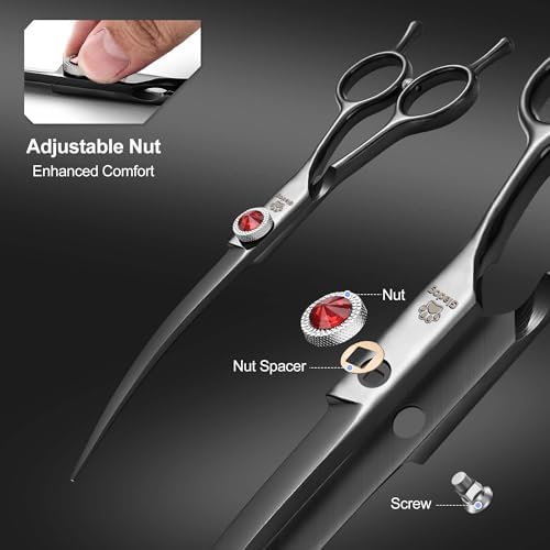 GLADOG 7 Inch Professional Dog Grooming Scissors Kit, Titanium Dog Scissors - Image 2