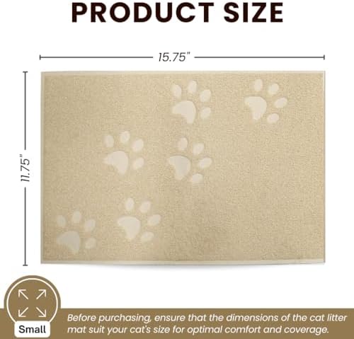 Andalus Small Cat Litter Mat, Non-Slip & Easy to Clean Cat Litter Box Mat - Image 3