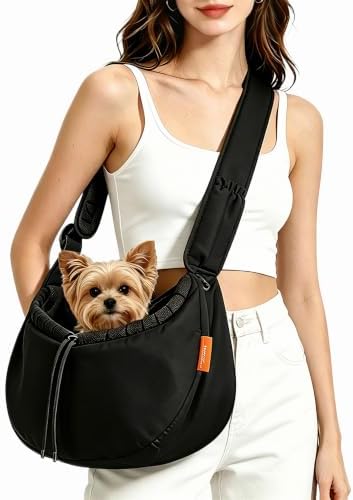 Pet Sling Carrier for Small Dogs & Cats up to 15 lbs, Puppy Carrier Purse by NALIYOUHU