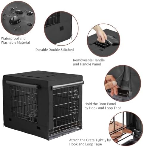 DONORO Dog Crates for Medium Large Size Dogs Indoor Double Door Dog Kennels & - Image 4