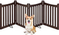 Yaheetech 24in 4-Panel Wooden Freestanding Pet Gate by Yaheetech