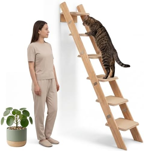 65" Tall 6-Level Cat Ladder for Window & wall | Fits Cats up to 20 lbs |Senior by SERENHOOM