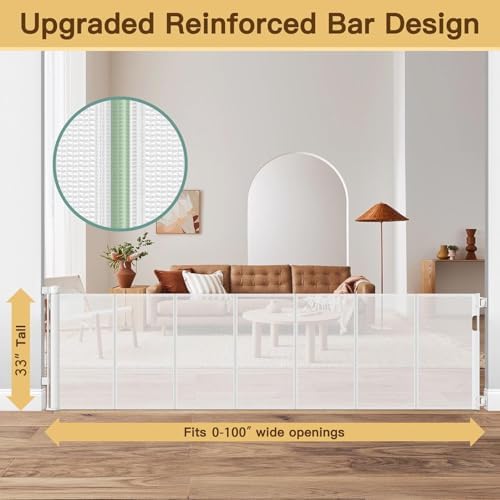 Reinforced 100 Inch Retractable Baby Gates - Image 2