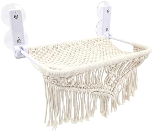 Cat Hammock & Window Perch w/ 4 Suction Cups, Foldable Adjustable Boho Cotton - Image 2