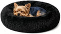 Calming Donut Dog and Cat Bed for Indoor Cats, Anti-Anxiety Round Fluffy Soft by Homeuslynn
