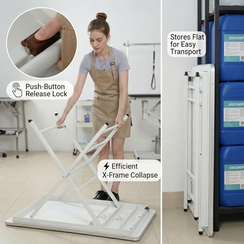 ApexDesk ProPaw Series 46" x 24" Dog Grooming Table, Foldable Heavy Duty Steel - Image 7