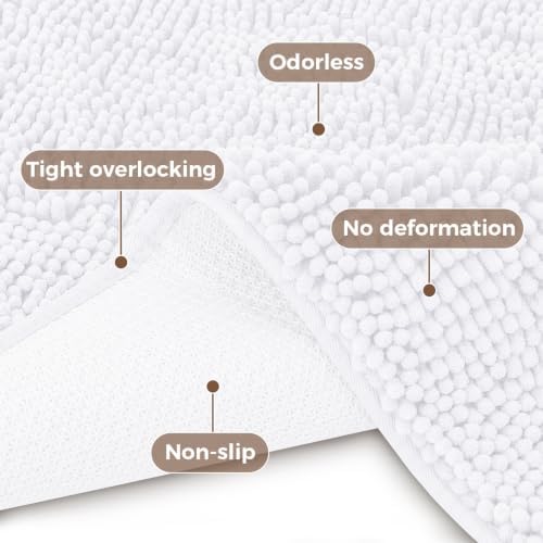 Bcoimo 48x30 Chenille Bath Mat – Non-Slip - Image 4