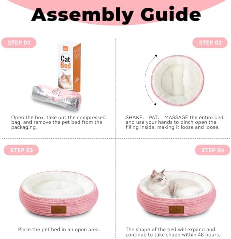 Zerbuger 20in Pink Round Dog Bed Sofa - Image 6