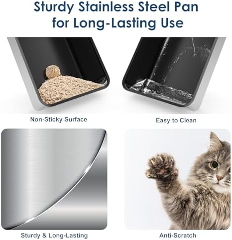 Suzzipaws XL Non-Sticky Coated Stainless Steel Cat Litter Box - Image 6