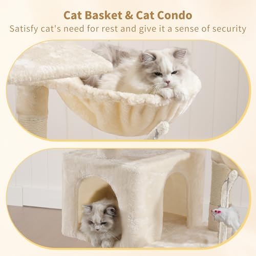 Heybly Cat Tree with Toy, 43.3 inch Cat Tower - Image 3