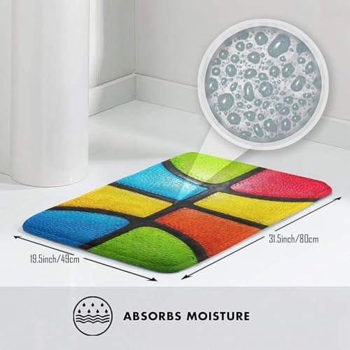Colorful Basketball Texture Bath Mat Non-Slip Soft Microfiber Bathroom Rugs - Image 5