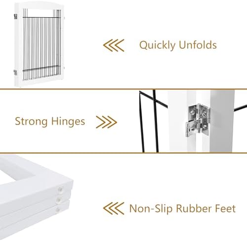 PAWLAND Extra Wide Dog gate for The House, Freestanding Foldable Wire Pet Gate - Image 4