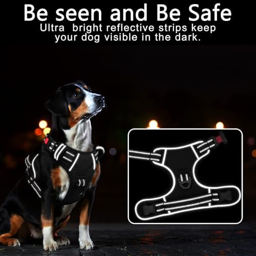 Timos Dog Harness, NO Need Go Over Dogs Head 3 Snap Buckles Pet Harness - Image 4