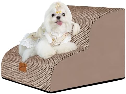 GoGoBunny Ramp Dog Stairs for Couch Sofa and Chair 11.8" H, 2-Step Pet Steps by gogobunny