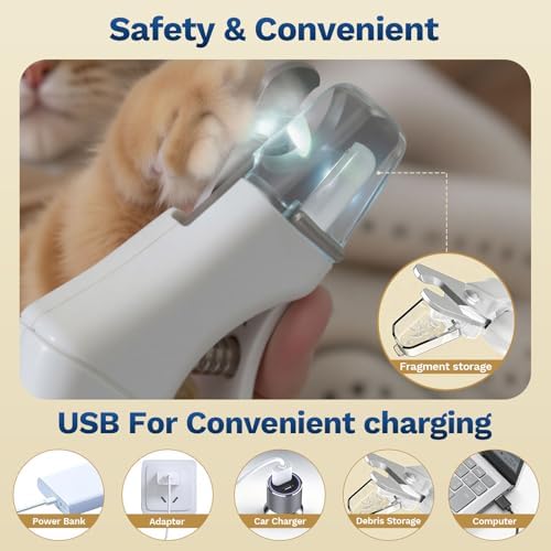 2-in-1 Dog Nail Clippers ＆ Grinder: Rechargeable Pet Trimmer - Image 3