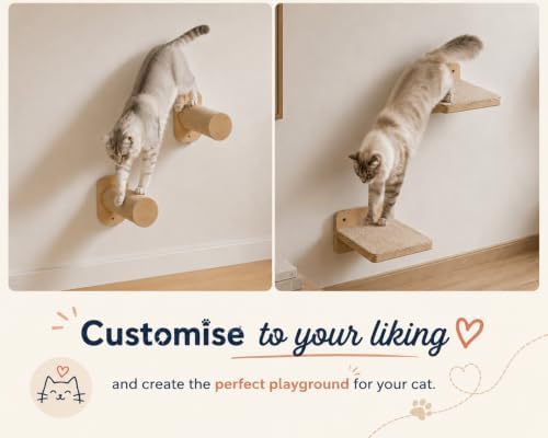 Cat Wall Shelves 6-in-1 Wall Mounted Cat Furniture - Image 7