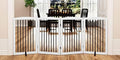 PUPETPO Freestanding Pet Gate for Dogs, Indoor Wooden Dog Gate for House by PUPETPO