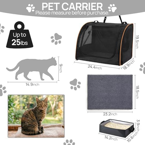 Cat Car Seat, Enclosed Carrier for Pets Travel Safety Cat Crate - Image 2