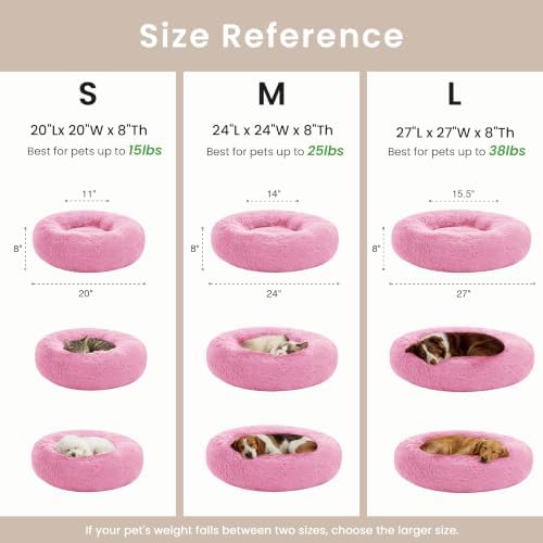 Love's cabin Calming Cat Bed for Indoor Cats, Anti-Anxiety Donut Round Dog Bed - Image 6