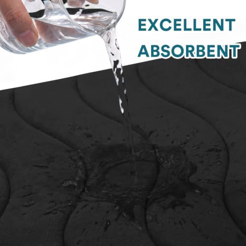 Flamingo P Black Bath Mat 47x17 Extra Long Quick Dry Washable - Image 4
