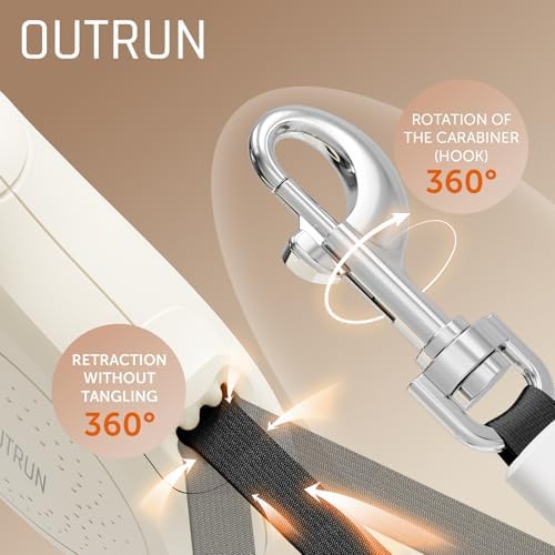 OUTRUN Retractable Dog Leash 16 FT Tape, No Tangle - Image 4