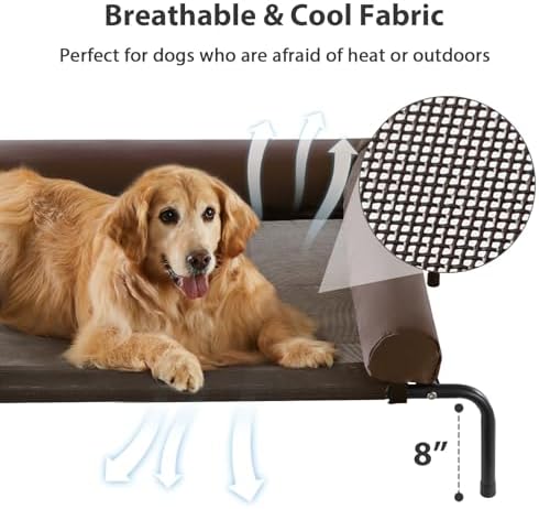 RRPETHOME Large Elevated Cooling Cot, Portable Outdoor Raised Dog Bed - Image 3