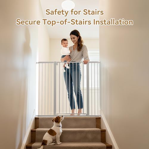 43 inch Tall Safety Dog Gate Adjustable 29.7-45.2 inch Extra-Wide Metal Pet - Image 4