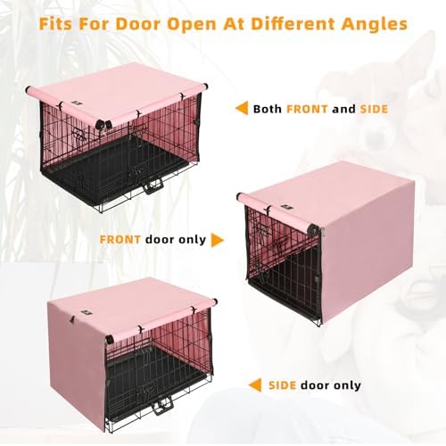 X-ZONE PET Dog Crate Cover Waterproof Kennel Cover, 36 in Pink - Image 3