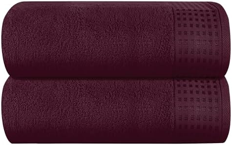 GLAMBURG 100% Cotton Oversized 2 Pack Bath Sheets 35x70, Ultra Soft Highly by GLAMBURG