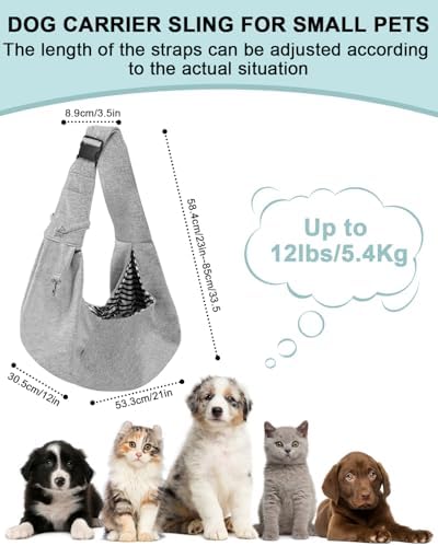 Dog Carrier Sling for Small Dogs and Cats, Puppy Sling Carrier - Image 5