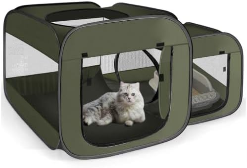 Tailtastic 2-Room Cat Playpen, Portable Indoor/Outdoor Enclosure by TailTastic